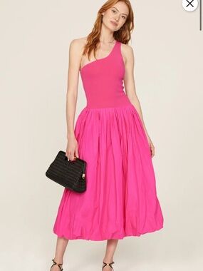 Derek Lam 10 Crosby One Shoulder hot pink dress